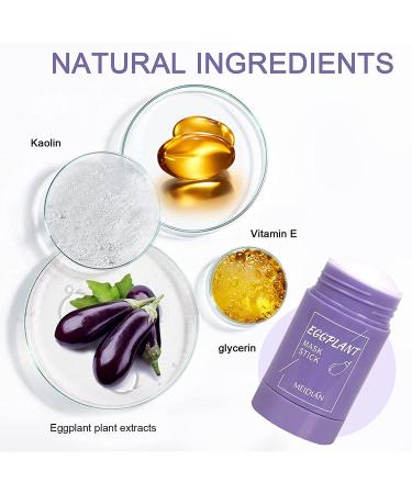 2 Pack Green Tea/Eggplant Purifying Clay Stick Mask Set - Blackhead Remover & Pore Cleansing Mask for All Skin Types - Men & Women - Face Moisturizer & Oil Control - 6 Piece Set - Buy Online on GoSupps.com