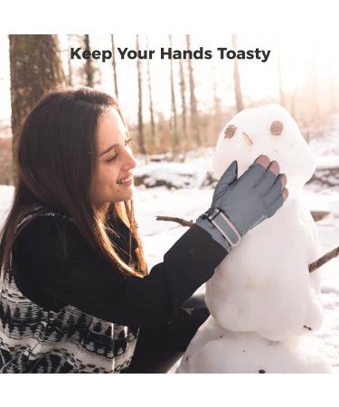 Toyosport Winter Ski-Snowboard Gloves | Waterproof Windproof Thermal Gloves for Men & Women | Ideal for Skiing Hiking & Cycling in Gray & Black - Buy Online on GoSupps.com