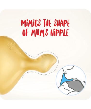 NUK First Choice+ Latex Baby Bottle Teat 6-18 Months - Large Feed Hole Anti-Colic, 2-Pack Yellow - Buy Online on GoSupps.com