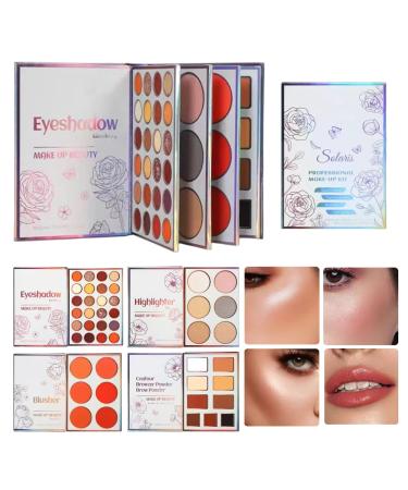 Palette De Maquillage Pour Le Visage | 45 Couleurs Multifonction Portatif - Palette Blush Et Highlighter Pour Femmes Filles D butantes Petite Amie Quotidien Voyage F te Rendez-Vous Mariage
