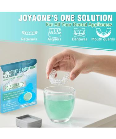 JOYAONE Retainer Cleaning Tablets 36 Tablets Monthly Pack Denture Cleaning Tablets Mint Fresh Mouth Cleaner for Retainer Aligner Mouth Guard Night Splints and Dentures - Buy Online on GoSupps.com