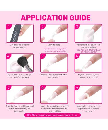 Aokitec 8 Colors Dip Powder Nail Kit - Pink Lady Series | Complete DIY Manicure Set for Valentine's Day - Includes Dip Powder Base Activator & Top Coat - Buy Online on GoSupps.com