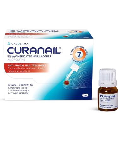 Curanail Fungal Nail Treatment 3ml with 5% Amorolfine Once weekly application Effective Against Finger / Toenail Fungus