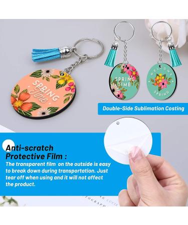 80 PCS Sublimation Blanks Keychains & Coasters Kit for DIY Art Crafts - Round Double-Sided Heat Transfer Key Chains & Tassels Set - Buy Online on GoSupps.com