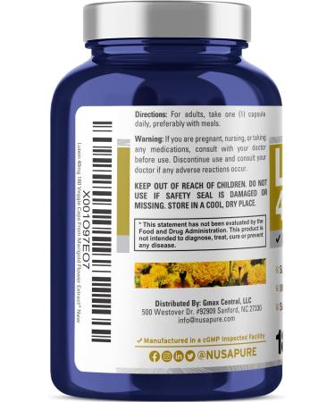 NusasPure Lutein - Suitable for Vegetarian/Vegan Non - GMO - 40 mg - 180 Capsules - Buy Online on GoSupps.com