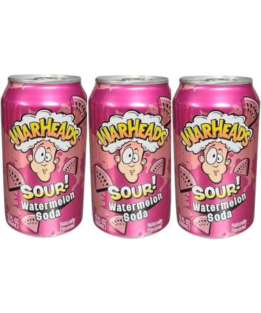  Nassau Candy Warheads Sour! Watermelon Flavoured Soda 355ml (Pack of 12) - Buy Online on GoSupps.com