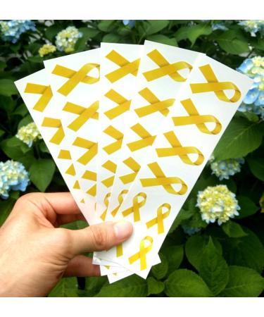 Yellow Ribbon Temporary Tattoos - Set of 40 | Sacroma Bone Cancer Awareness Tattoo - Buy Online on GoSupps.com