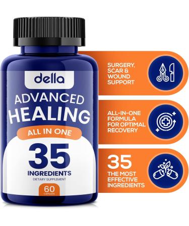 Della Advanced Healing Supplement - 35X Effective Wound Care & Scar Treatment | Post Surgery Support & Injury Recovery with Vitamins Minerals & Probiotics - Buy Online on GoSupps.com