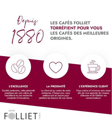 CAF S FOLLIET - Coffee Beans 1880 - Traditional Roasting - Intensity 9/10 - 90% Arabica 10% Robusta - Slow Roasting - 1kg - Buy Online on GoSupps.com