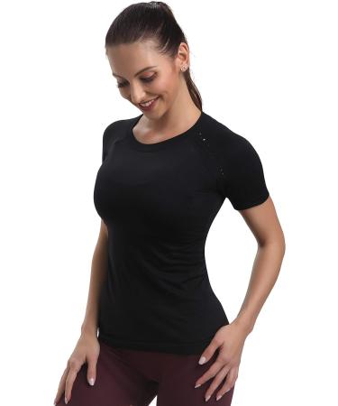 RUNNING GIRL Women's Seamless Dry-Fit Short Sleeve Workout Shirts 3-Pack - Small - Buy Online on GoSupps.com