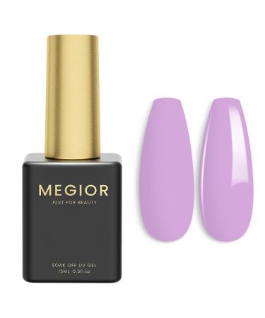 MEGIOR Pastel Purple Gel Nail Polish 15ml Gel Polish 1PCS Soak Off UV LED Nail Gel Polish for Nail Art Manicure Salon DIY Home for Women Girls Nails