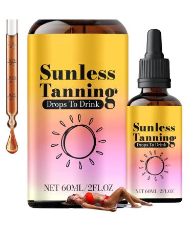 Zegaqae Sunless Tanning Drops to Drink 60 ml. Tanning drops moisturizing tanning oil for body and face natural and fast tan.