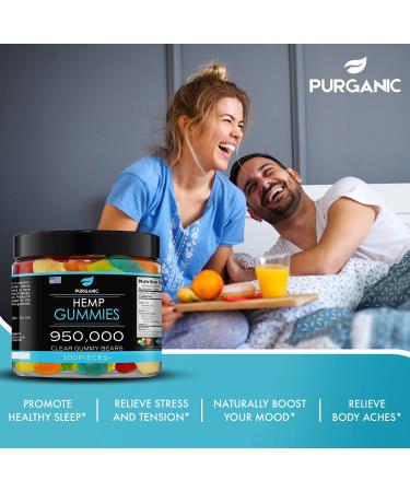 Purganic Hemp Gummies for Sleep, Peace & Relaxation - High Strength, All Natural Fruit Flavors - Made in USA - 100ct - Buy Online on GoSupps.com
