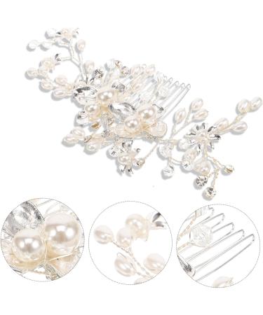 Ipetboom Bridal Comb Bridal Accessories Hair Accessory for Girls Clipper Grippers Flower Girl Hair Accessory Hair Combs for Wedding Tiara Hair Accessories Alloy Pearl Bride - Buy Online on GoSupps.com
