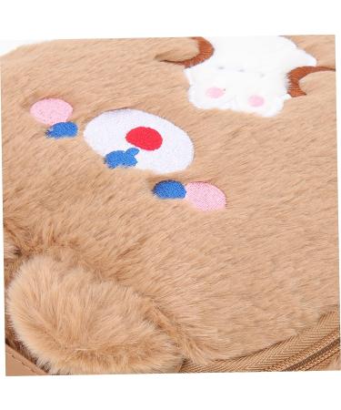 Healifty Plush Travel Set: Zip Around Wallet & Animal Bag Pouch for Women - Brown 18.5X18.5X6.5CM - Buy Online on GoSupps.com