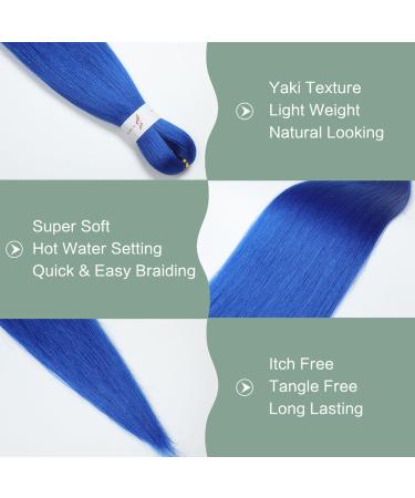 YDDM 20 Inch Pre-Stretched Braiding Hair Extensions - Blue Jumbo Braids (3 Packs) | Perfect for Art & Styles - Buy Online on GoSupps.com
