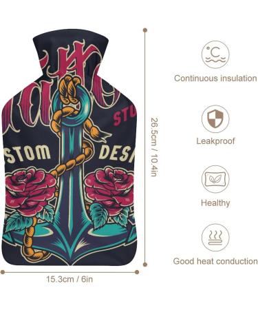 Rose Sailing Hot Water Bottle with Plush Cover - Bed Bottle Hand Warmer for Adults & Children | 26.5x15.3cm - Perfect for Comfort & Warmth - Buy Online on GoSupps.com