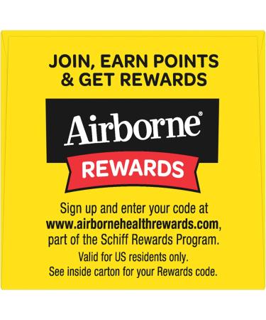 Airborne 1000mg Vitamin C Chewable Tablets with Zinc - 64 Chewable Tablets, Very Berry Flavor, Immune Support Supplement - Buy Online on GoSupps.com