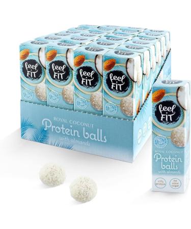 Feel FIT Sugar-Free Coconut Pralines with Almonds - 27g Protein Snack | Healthy Coconut Balls - Buy Online on GoSupps.com