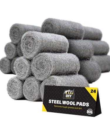 24pk Steel Wool Mice | Wire Wool Mice Grade 0 Steel Wool for Cleaning & Closing Small Holes Fine Wire Wool Rats Roll | Wire Wool 0 Wire Wool for Wood Wire Wool For Metal Fine Steel Wool Rodent Control