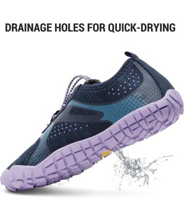 NORTIV 8 Women's Quick Dry Water Shoes | Aqua Beach Pool Swim Shoes - Dark Blue/Purple - Buy Online on GoSupps.com