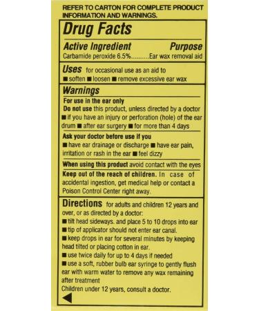 Debrox Generic Ear Drops 6.5% Carbamide Peroxide - 1 oz (2 Bottles) - Buy Online on GoSupps.com