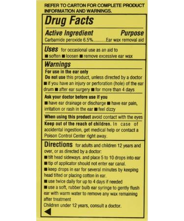 MAJOR Ear Drops 0.5oz - Earwax Removal Aid with 6.5% Carbamide Peroxide - Made in USA - Buy Online on GoSupps.com