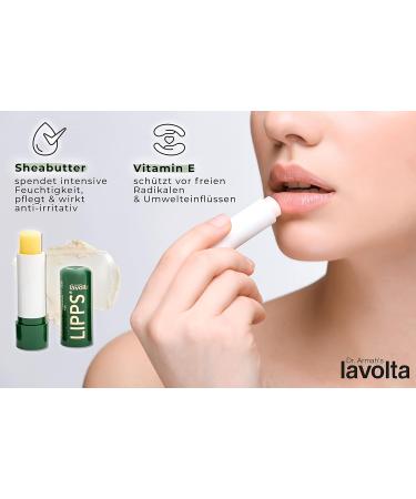 Buy Lavolta Shea Butter Lip Balm Set - 2x4.5g Castor Oil Repair & Intensive Care - Mineral Oil & Perfume-Free Colorless 2-Pack for Long-Lasting Protection - Buy Online on GoSupps.com