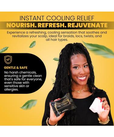 All-Natural Essential Oil Braid & Loc Cleansing Wipes | Rinse-Free Scalp Detox & Refresh | Soothing Shampoo Wipes for Braids & Locs - Buy Online on GoSupps.com