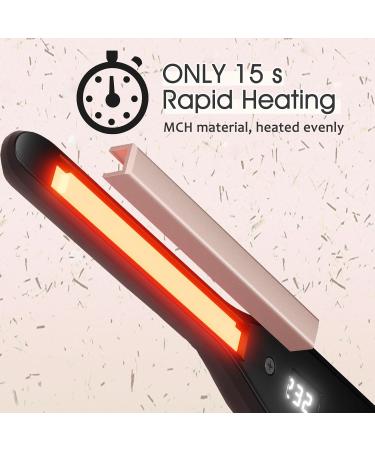UOTEK Mini Pencil Hair Straightener - 0.3 Inch Ceramic Flat Iron for Short Hair | Digital Display Ionic Salon Styling for Men & Women - Buy Online on GoSupps.com