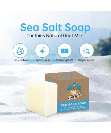 Organic Goat Milk Sea Salt Bar Soap - All Skin Types 3.5 oz - Pack of 2 - Buy Online on GoSupps.com