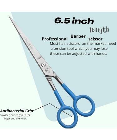 Professional Hairdressing Scissors Hair Cutting Scissors Shears for Barber Salon Home - with Antibacterial Comfort Rubber Grip 100% Stainless Steel (Blue) - Buy Online on GoSupps.com