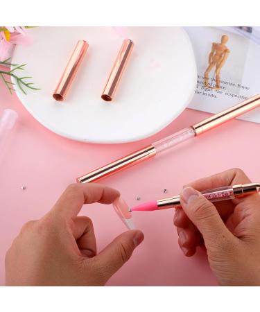 Jeffdad 2Pieces Double Head Nail Rhinestone Picker Set - DIY Nail Art Tool for Gems, Crystals, and Rhinestones - Pink + White - Buy Online on GoSupps.com