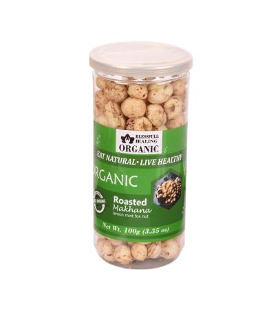 Buy Blessfull Healing Organic Makhana | Roasted Lemon Mint Flavor - 100g | International Shipping Available - Buy Online on GoSupps.com