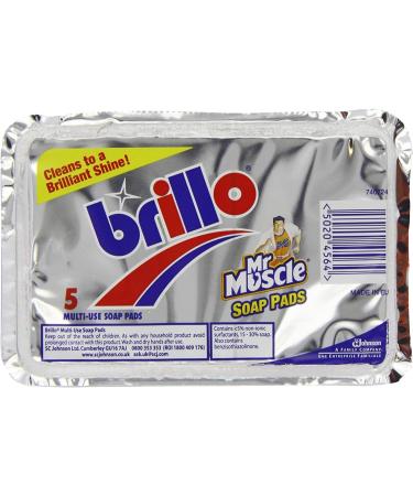 Brillo Scouring Pads with Soap Pack of 2 Ideal for Cleaning Pots Pans BBQs Grills and Ovens. - Buy Online on GoSupps.com