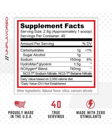 Purus Labs NOXygen Powder Pre-Workout Accelerator | Nitric Oxide Booster & Oxygen Amplifier | Hydromax Glycerol & NO3-T Nitrates | 40 Servings (Unflavored) 1 - Buy Online on GoSupps.com