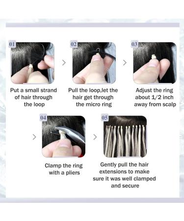 Hetto Microring Real Hair Extensions - Darkest Brown #2 50g 35cm | Remy Micro Loop Hair Extensions - Buy Online on GoSupps.com