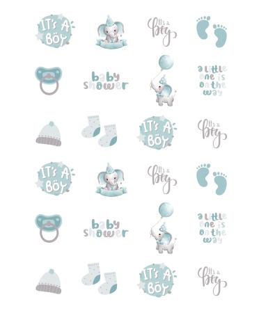24 Its a Boy Un-Cut Edible Wafer Paper Cupcake Topper Cake Decoration Birthday Cakes Baby Shower