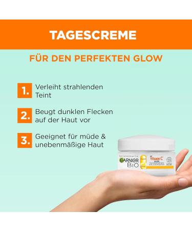 Garnier Day Care with Vitamin C | Radiant Complexion & Invigorating Moisturizer | Bio Glow 50 ml - Ideal for Tired & Uneven Skin - International Shipping - Buy Online on GoSupps.com