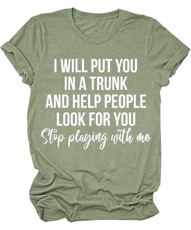 Aniywn Women's Funny Graphic Tees - Short Sleeve Round Neck Casual Sports T-Shirt (X-Large, Green) - Buy Online on GoSupps.com