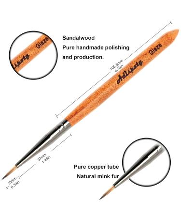 Buy 4pcs Acrylic Nail Brush Set - Pure Kolinsky Bristles for Gel Polish & 3D Nail Art - Professional Salon Quality with Sandalwood Handle - Buy Online on GoSupps.com