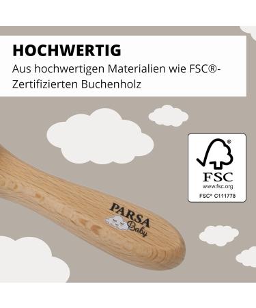 Parsa Beauty Baby Hair Brush | FSC Beech Wood & Goat Hair | Gentle Care for Fine Baby Hair - Buy Online on GoSupps.com
