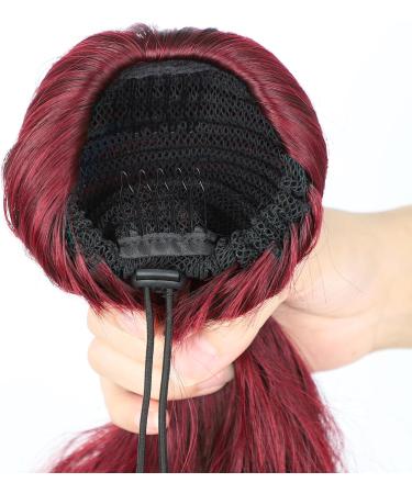 Luovce Synthetic Ponytail Extension Long Wavy Drawstring Ponytail Hair Extension 26 inches #99j Colour - Buy Online on GoSupps.com