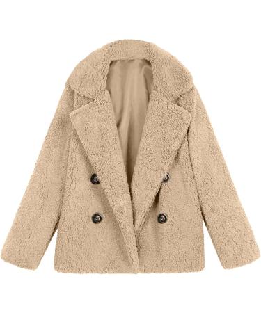 Shop Hanxiulin Oversized Plush Jacket for Ladies | Warm Lined Fleece & Quilted Winter Hooded Tops - XL Khaki - Buy Online on GoSupps.com