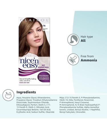 Clairol Nice'n Easy No Ammonia Hair Dye 76 Light Golden Brown - Buy Online on GoSupps.com