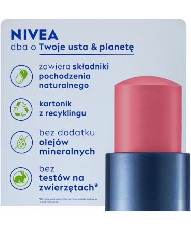  NIVEA NIVEA Caring Beauty Care 3 in 1 Rose Lipstick 4.8g - Buy Online on GoSupps.com