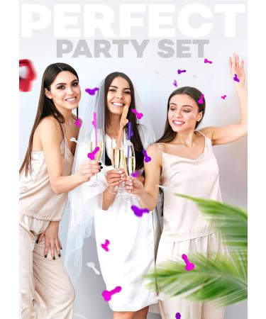 Bachelorette Confetti Pack Straws 15+1 - Bachelorette Party Drinking Straws - Straws Party Pack - Funny Bachelorette Pennis Straws Party Favors - Buy Online on GoSupps.com