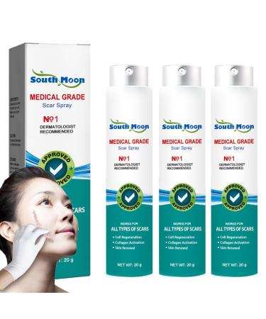 3Pcs South Moon Medical Grade Scar Spray N91 Dermatologist Recommended South Moon Scar Removal Spray South Moon Scar Remover for All Types of Scars