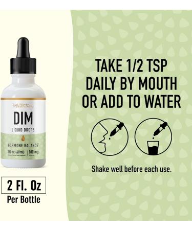 DIM Liquid Drops Supplement 100mg for Hormone Balance | Estrogen Support for Women & Men | Menopause & PMS Relief | Vegan Non-GMO Third-Party Tested - Buy Online on GoSupps.com