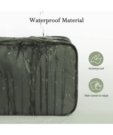 Men's Hanging Travel Toiletry Bag - Waterproof Compact Organizer for Travel - Olive Green - Buy Online on GoSupps.com